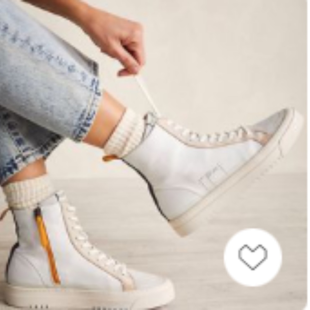 White Soft Leather Oncept NYC High Top Sneakers 7.5 New!